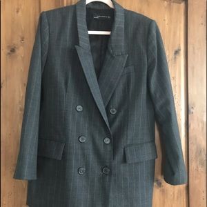 Zara Women Double Breasted Wool-blend Blazer